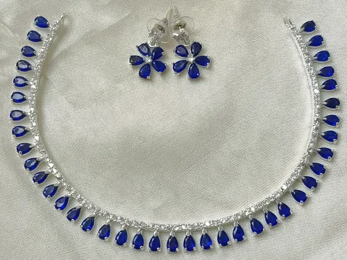 AD-Stone Choker -Silver Finish